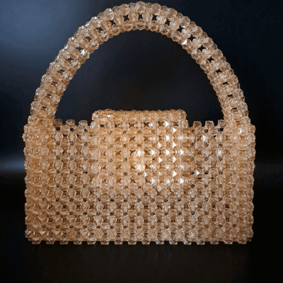 Torebka wieczorowa. Luksusowa ręcznie robiona kopertówka w błyszczącym pomarańczowym kolorze, z zapięciem magnetycznym.